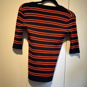 Tory Burch sport vintage striped top stretchy zipper